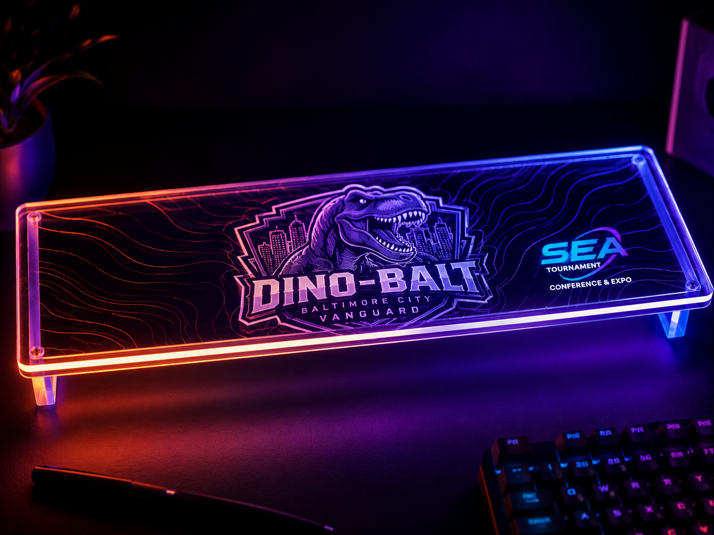 Custom Acrylic LED Desk Stand