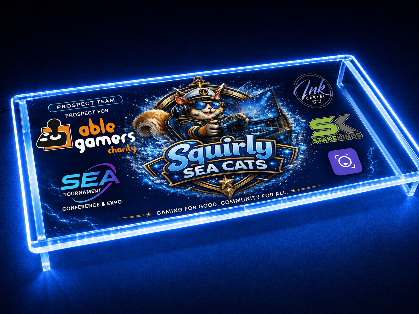 Custom Acrylic LED Desk Stand