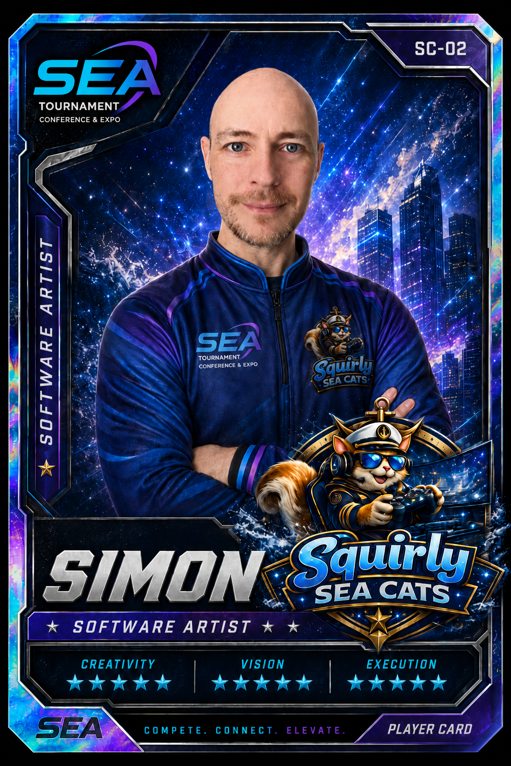 Simon player card front